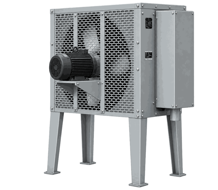 IPAC A Series air-cooled aftercooler, side view with control box