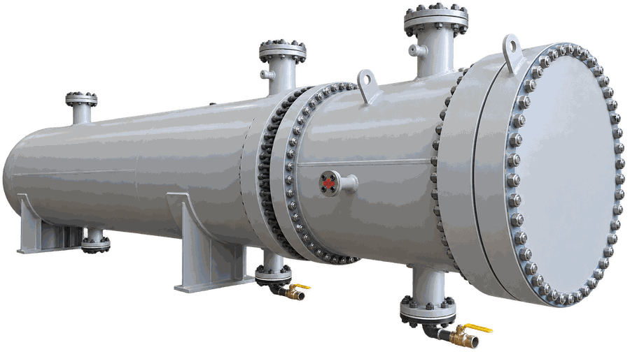 Custom shell and tube exchanger with bolted flanged tubesheet and removable bundle