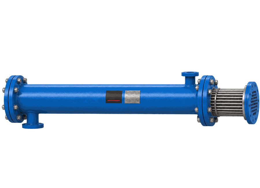IPAC water-cooled aftercooler, copper tube bundle at the tubesheet